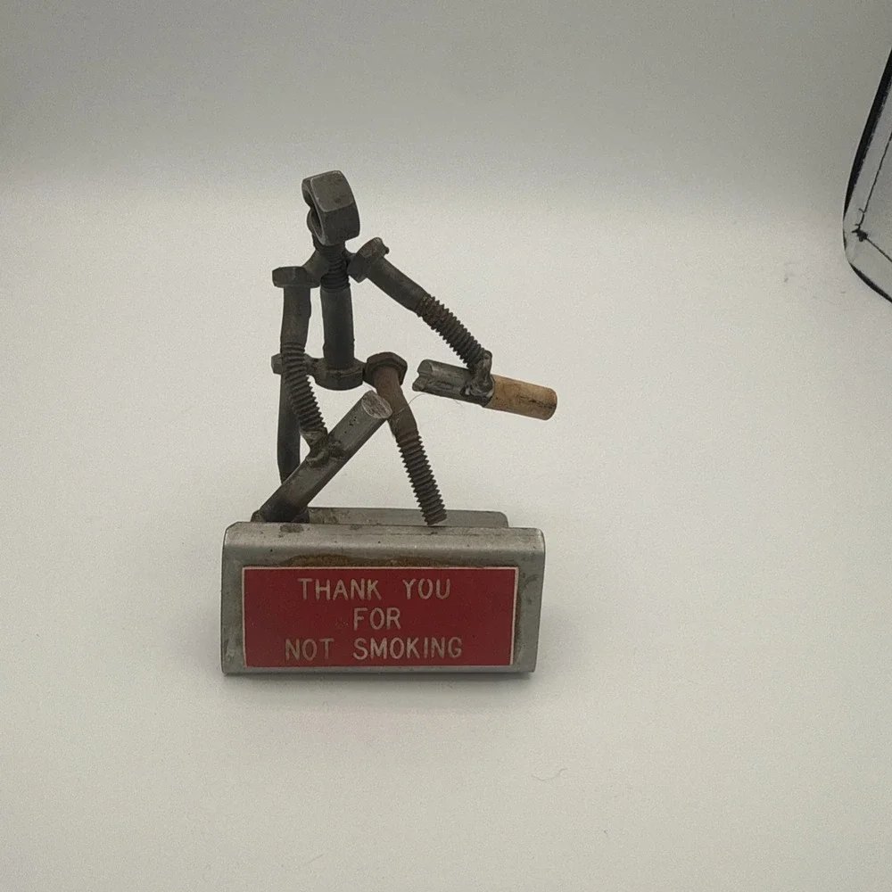 Vintage  THANK YOU FOR NOT SMOKING Desk Office Sign Plate Plaque 1970s-1980s VTG